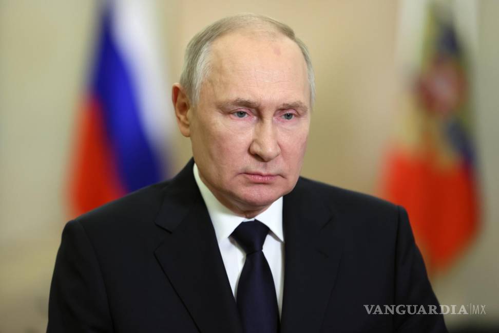 $!El presidente ruso, Vladímir Putin, pronuncia un discurso motivo del Día de las Repúblicas Populares de Donetsk y Luhansk en Moscú.