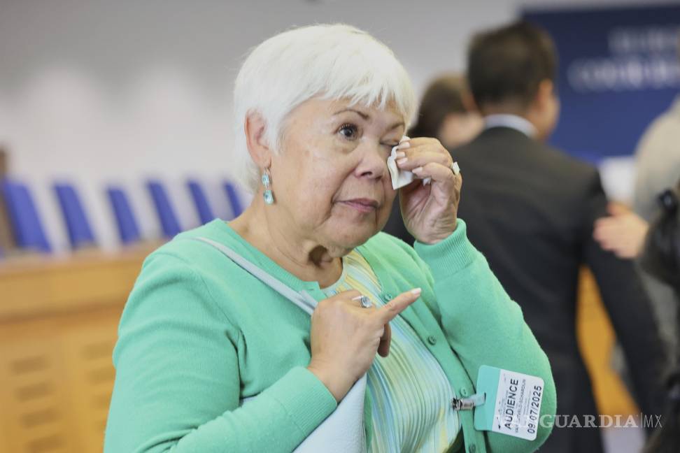 $!Grace van Zijtveld-Schardijn, de los Países Bajos, reacciona después de que el TEDH emitiera su sentencia sobre las violaciones de derechos humanos cometidas por Rusia.