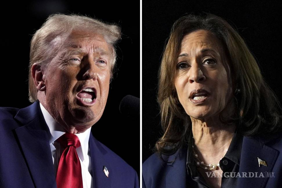 $!Donald Trump, a la izquierda, en un mitin de campaña en Detroit, y Kamala Harris en un mitin de campaña en Green Bay, Wisconsin.