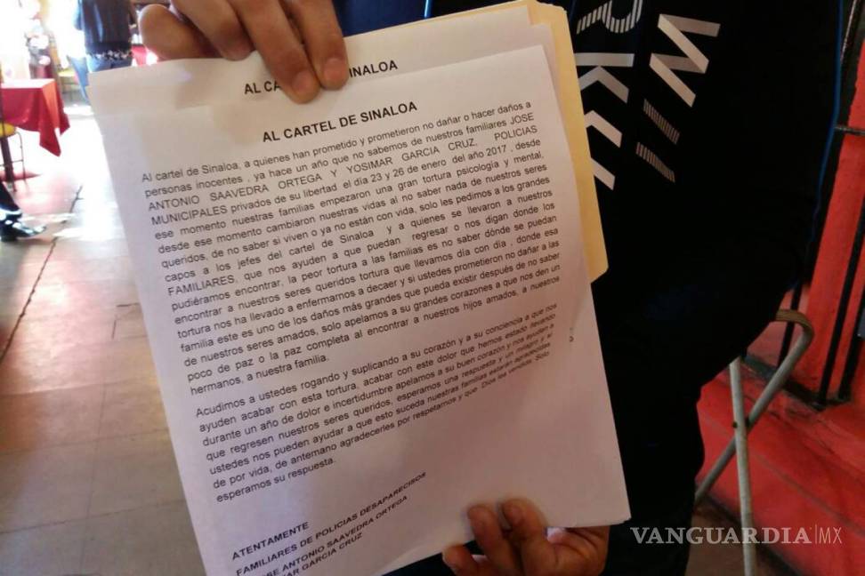 $!Piden ayuda al Cártel de Sinaloa para encontrar a familiares desaparecidos