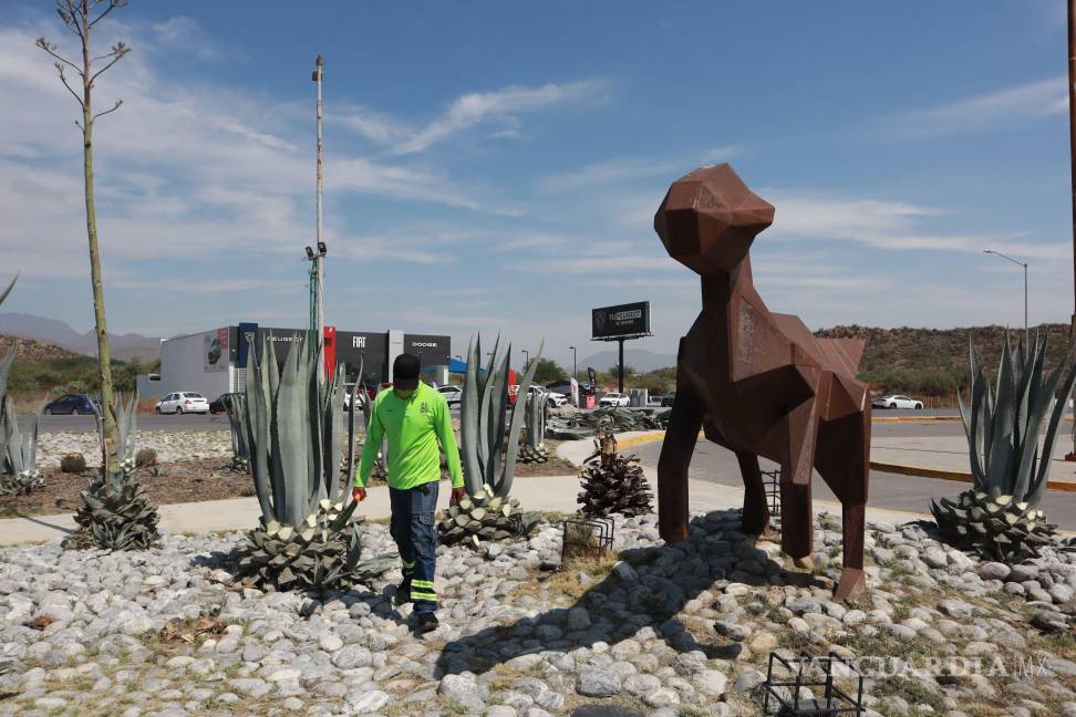 $!Se embellece la entrada norte de Saltillo, punto icónico para visitantes y residentes.