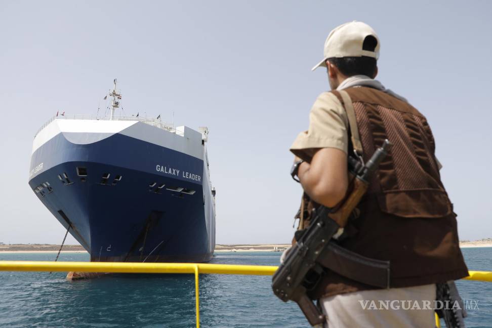 $!El barco israelí Galaxy Leader se halla ahora en el puerto de Saleef, cerca de Hodeidah, Yemen.