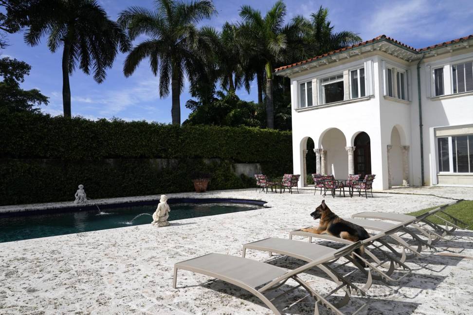 $!El pastor alemán Gunther VI se sienta junto a la piscina en su mansión. AP/Lynne Sladky