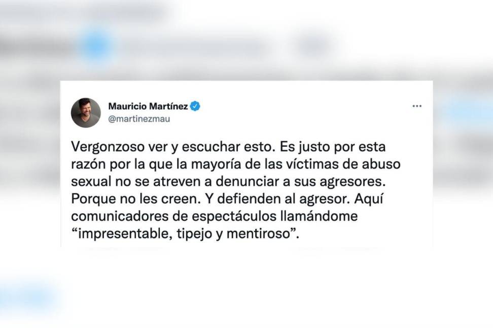 $!“Porque no les creen. Y defienden al agresor. Aquí comunicadores de espectáculos llamándome “impresentable, tipejo y mentiroso”, comentó el actor en Twitter.