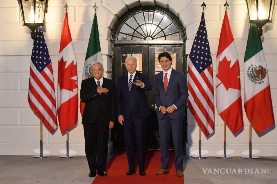 $!Justin Trudeau, primer ministro canadiense, Andrés Manuel López Obrador, Presidente de México, y Joe Biden, Presidente de Estados Unidos, sostuvieron un encuentro en la Casa Blanca. Cuartoscuro/Presidencia