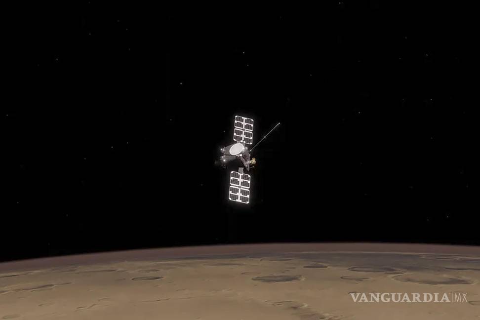 $!Una imagen proporcionada por Rocket Lab muestra una ilustración conceptual de la nave espacial ESCAPADE sobre Marte.