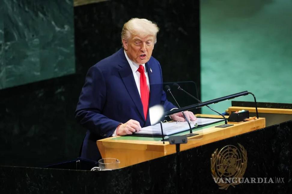 $!El presidente de Estados Unidos, Donald Trump, interviene durante el Debate General del 80º período de sesiones de la Asamblea General de la ONU.