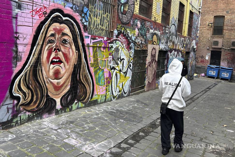 $!Una imagen de Erin Patterson está pintada en una pared en Melbourne, Australia.