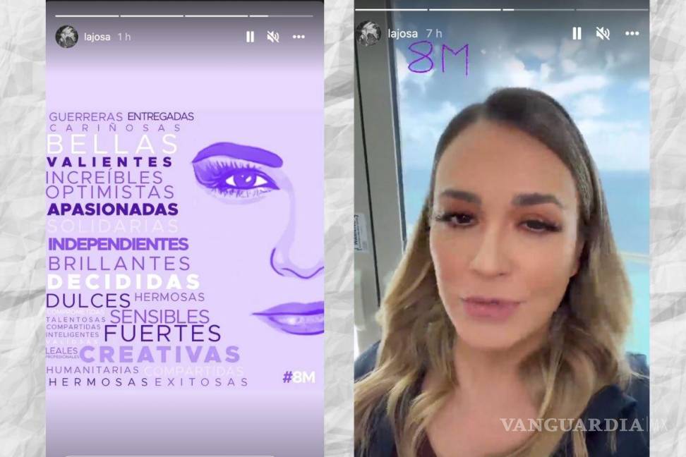 $!La cantante mexicana compartió a través de historias de Instagram una imagen animada de ella con algunas palabras que describen las cualidades de las mujeres.