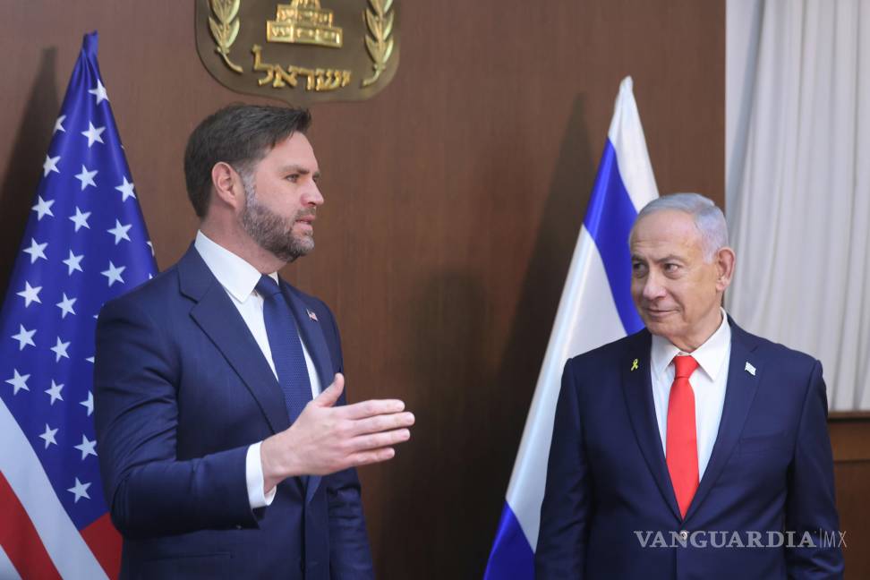 $!El vicepresidente estadounidense, JD Vance, se reúne con el primer ministro israelí, Benjamin Netanyahu, en la oficina del Primer Ministro en Jerusalén.