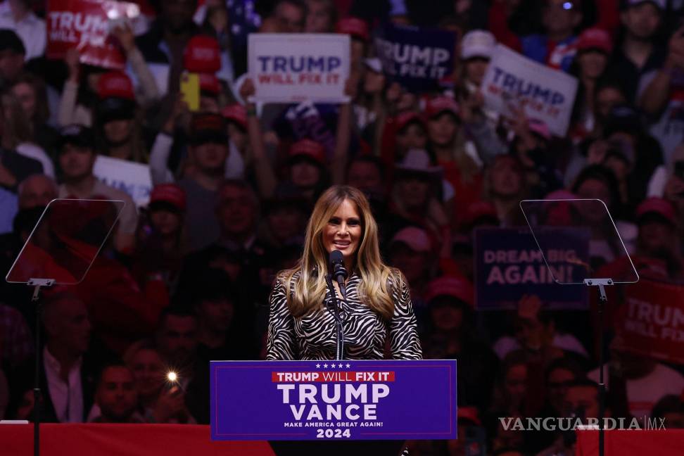 $!Melania Trump en un mitin en el Madison Square Garden de Nueva York, Nueva York, durante la campaña presidencial de 2024.