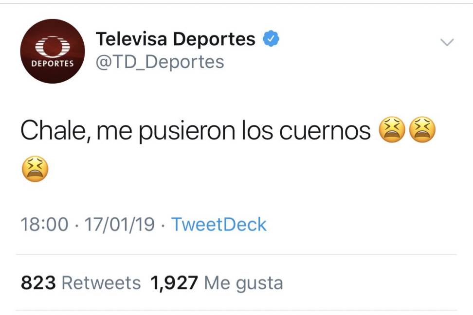 $!Televisa Deportes tuitea que le 'pusieron los cuernos', ¡y esta sería la razón!