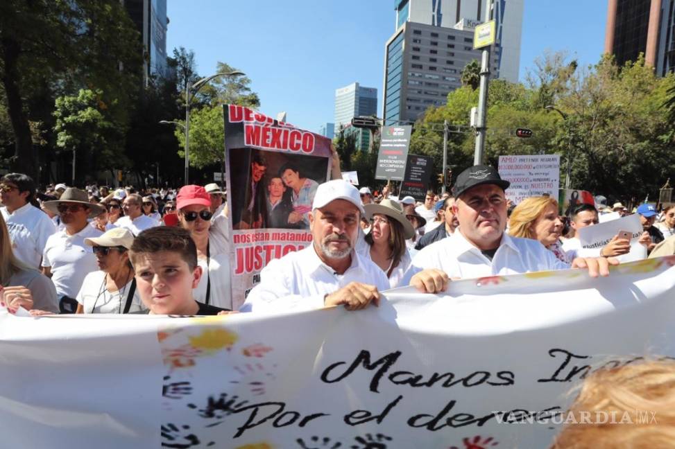 $!Marcha contra AMLO se transformó en apoyo a los LeBarón y crítica al 'abrazos y no balazos'