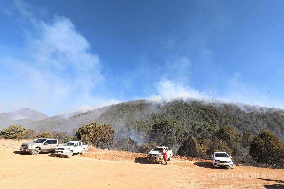 $!Más de 100 brigadistas combaten incendio en El Tunal, Arteaga