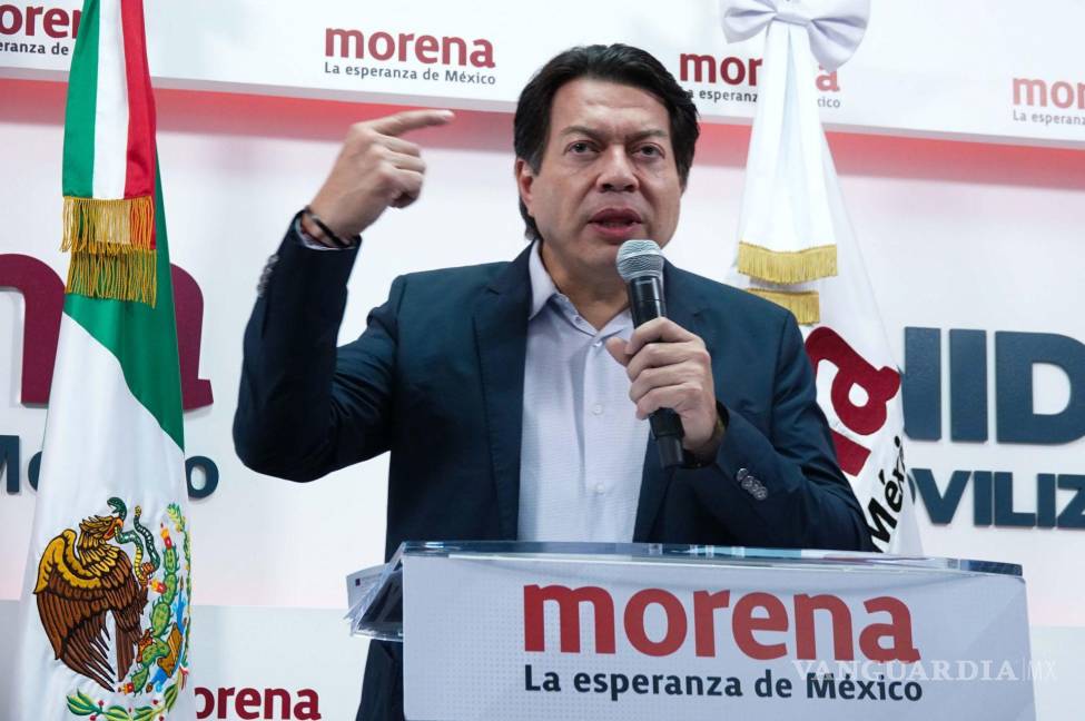 $!Mario Delgado, presidente Nacional de Morena, encabezó una conferencia de prensa en la CEN de Morena.