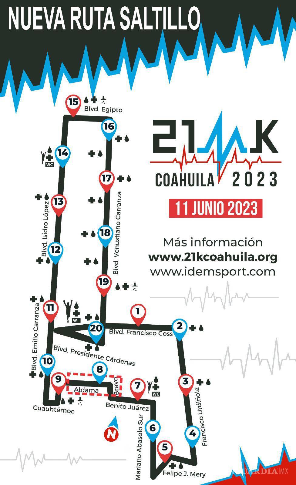 $!La ruta de la 21K 2023 sufrió cambios debido a la construcción del Paseo Capital en la Zona Centro.