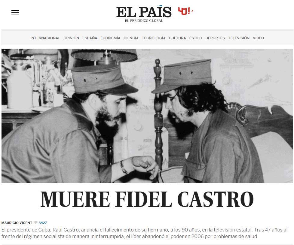 $!Muerte de Fidel Castro, la nota del día en la prensa mundial