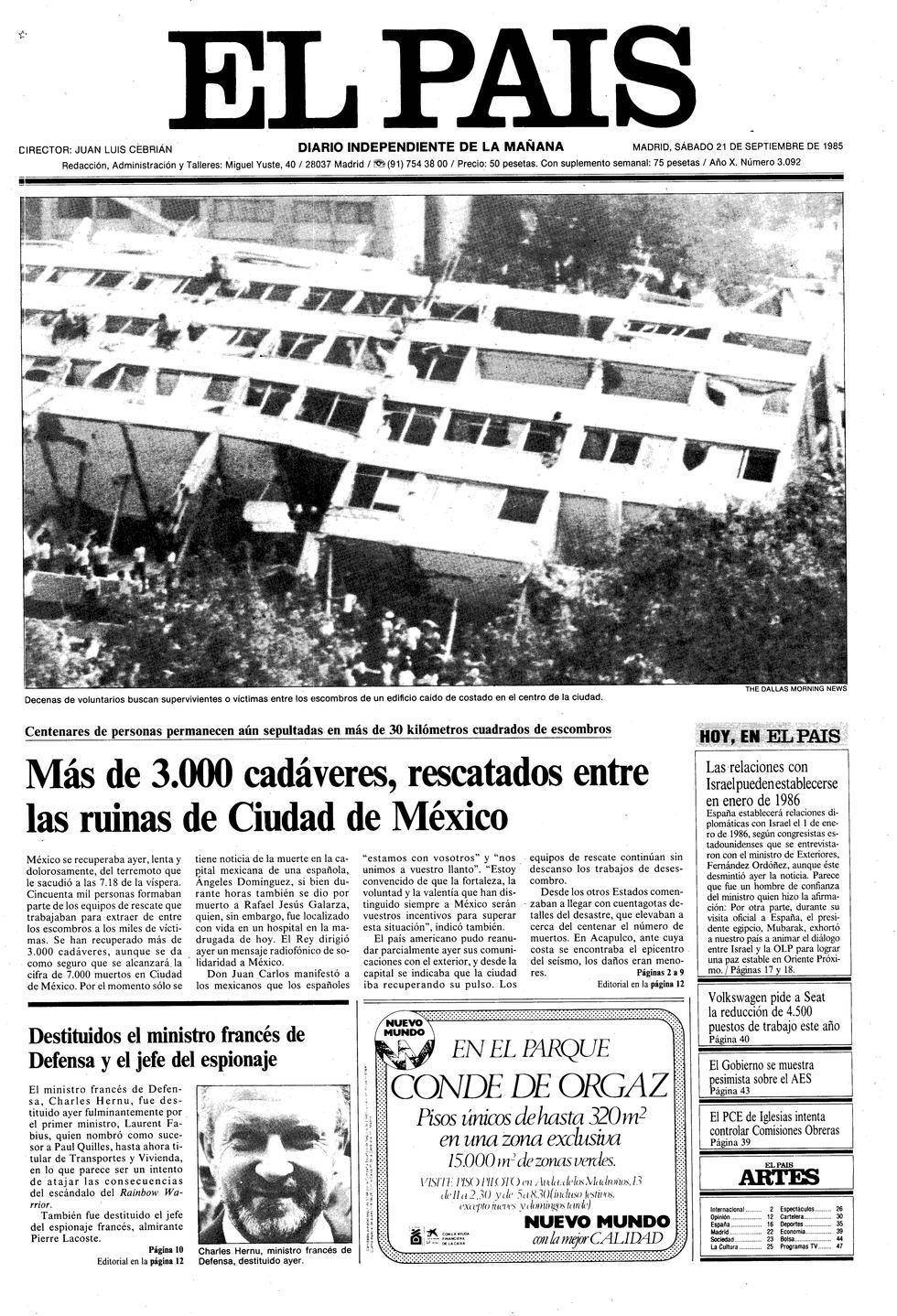 $!Las portadas de diarios en más de 100 años de sismos en México