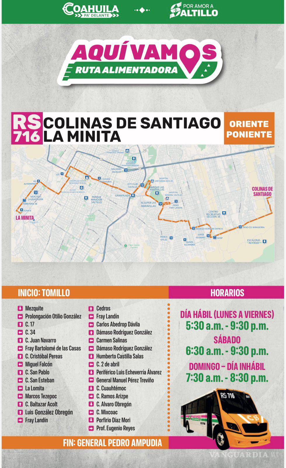 $!Entrará en servicio el 6 de mayo nueva ruta RS-716 de oriente a poniente en Saltillo