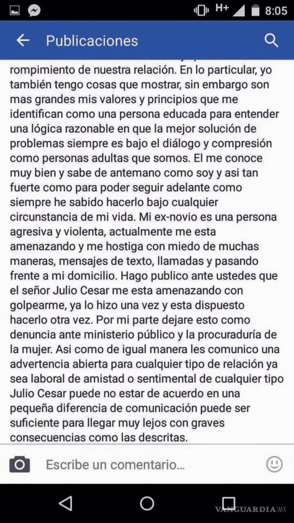 $!Alertó víctima de acoso; exnovio logra ultimarla