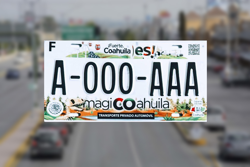 Así son las nuevas placas vehiculares de Coahuila