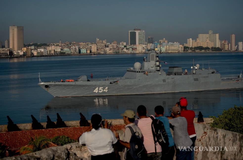 $!La fragata Almirante Gorshkov de la Armada rusa en de La Habana, Cuba, el 24 de junio de 2019. Buques de guerra rusos, incluido el Gorshkov, llegarán a La Habana.