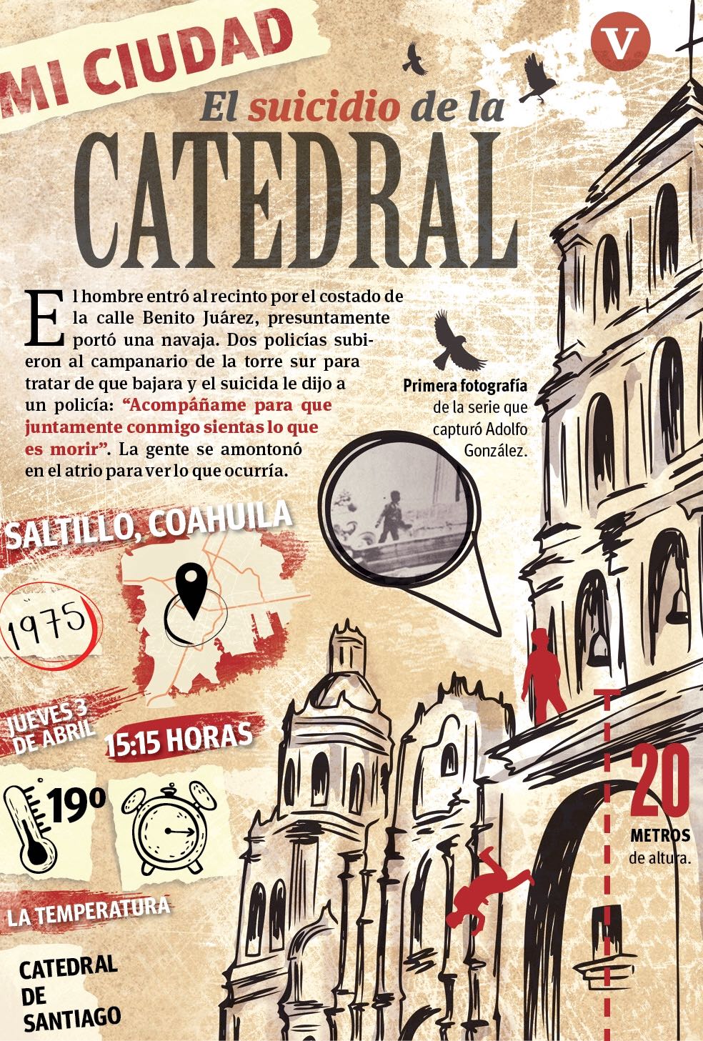 $!El misterioso suicidio en la Catedral de Saltillo