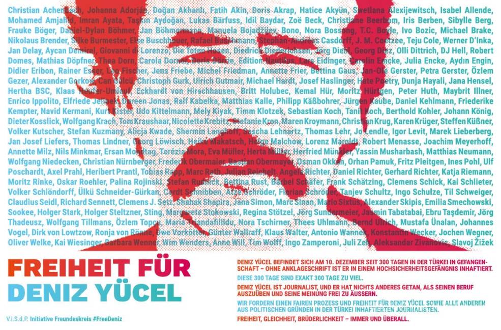$!Piden Bono y 200 artistas a Turquía la liberación del periodista Deniz Yücel
