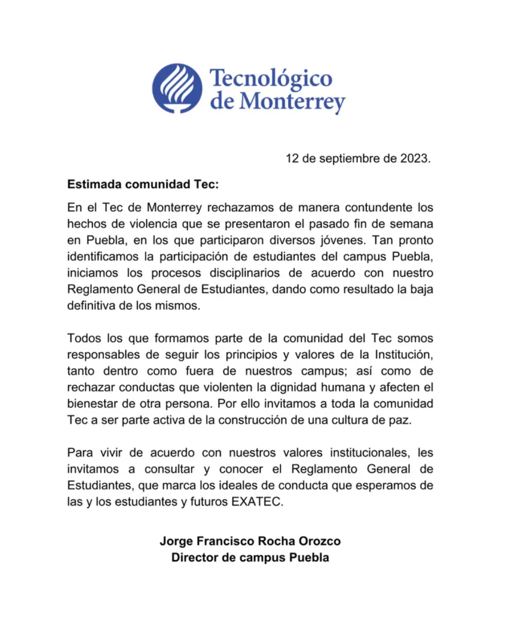 $!Estudiantes del Tec de Monterrey, entre los jóvenes que golpearon a otro en Puebla, los expulsan