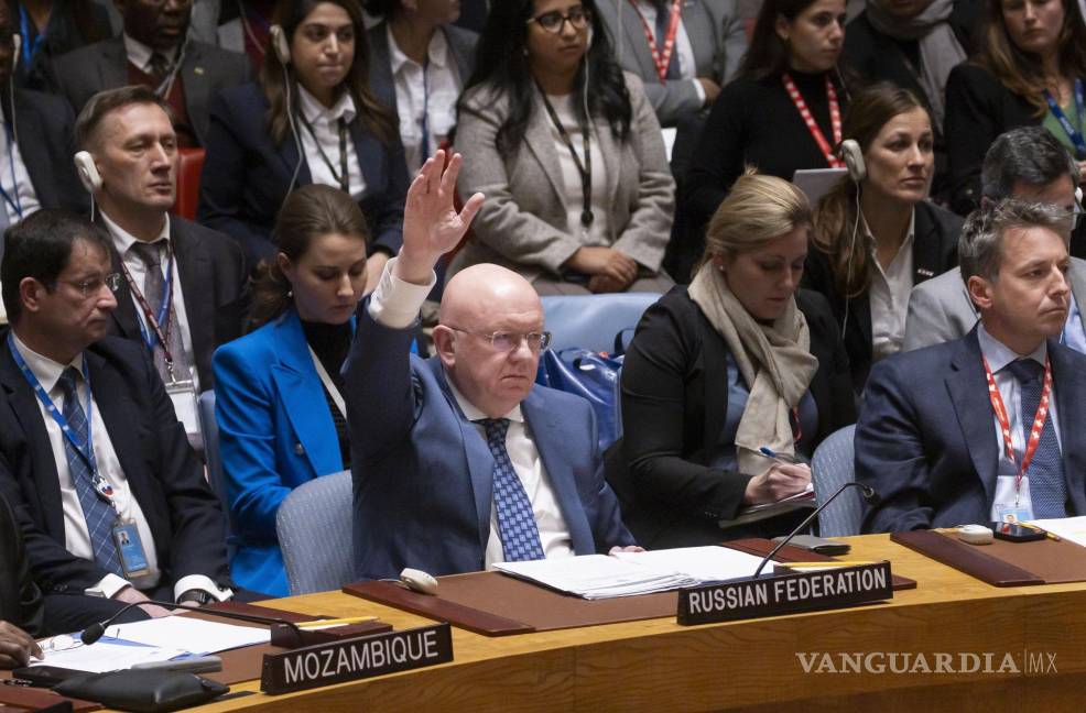 $!El embajador de Rusia ante la ONU, Vassily Nebenzia, vota en contra de un proyecto de resolución presentado por Estados Unidos.