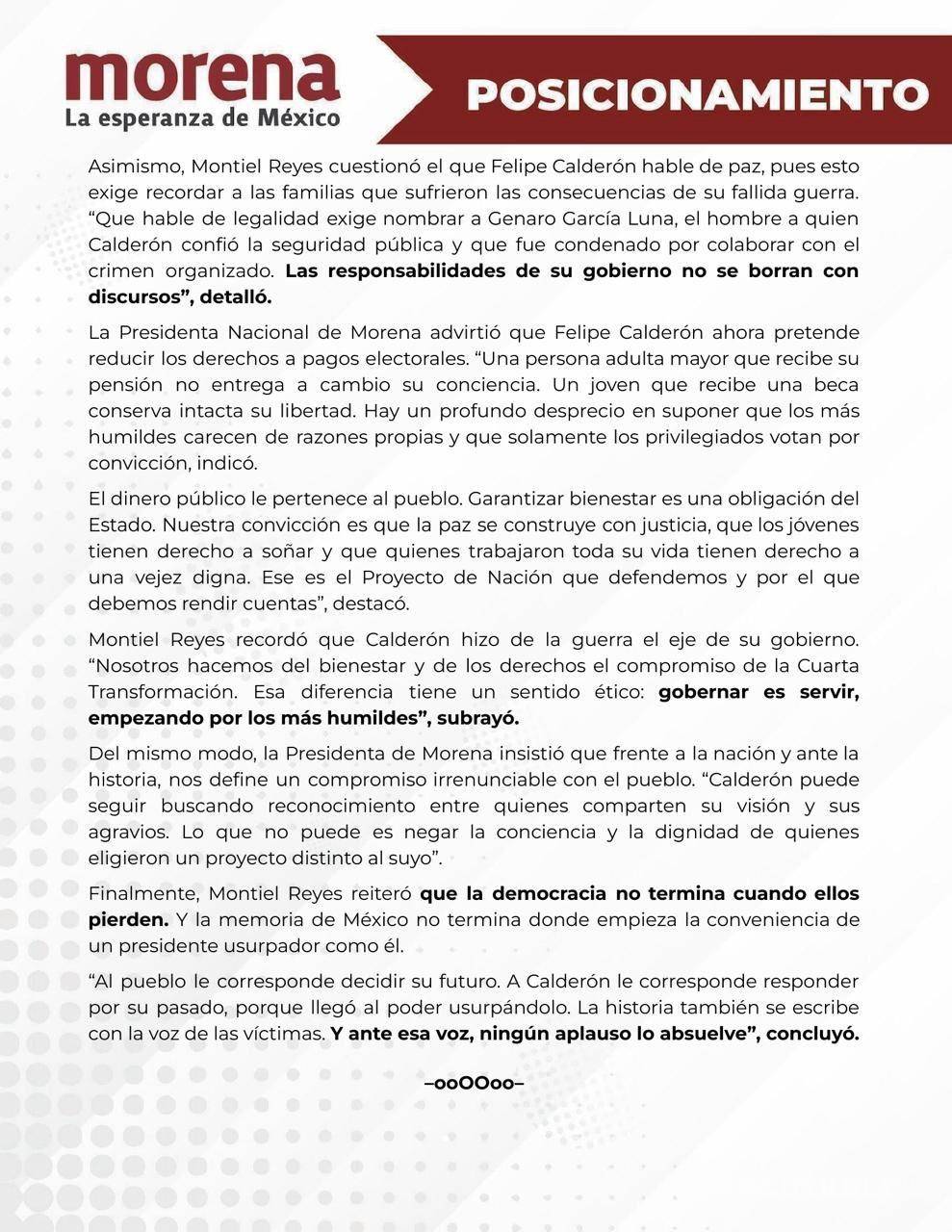 $!Ariadna Montiel llama ‘usurpador’ a Felipe Calderón y ‘gran traidor’ a Vicente Fox