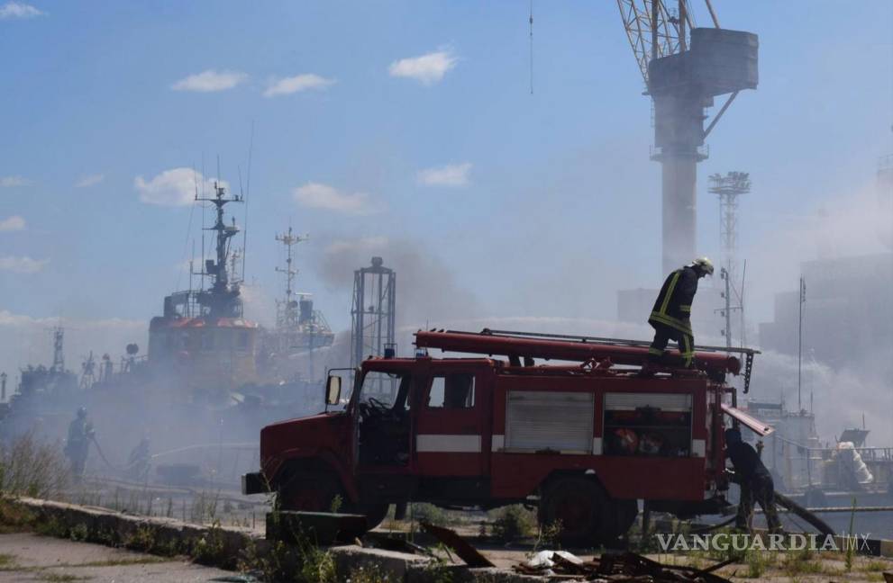 $!Aspectos del ataque al puerto de Odesa en Ucrania.