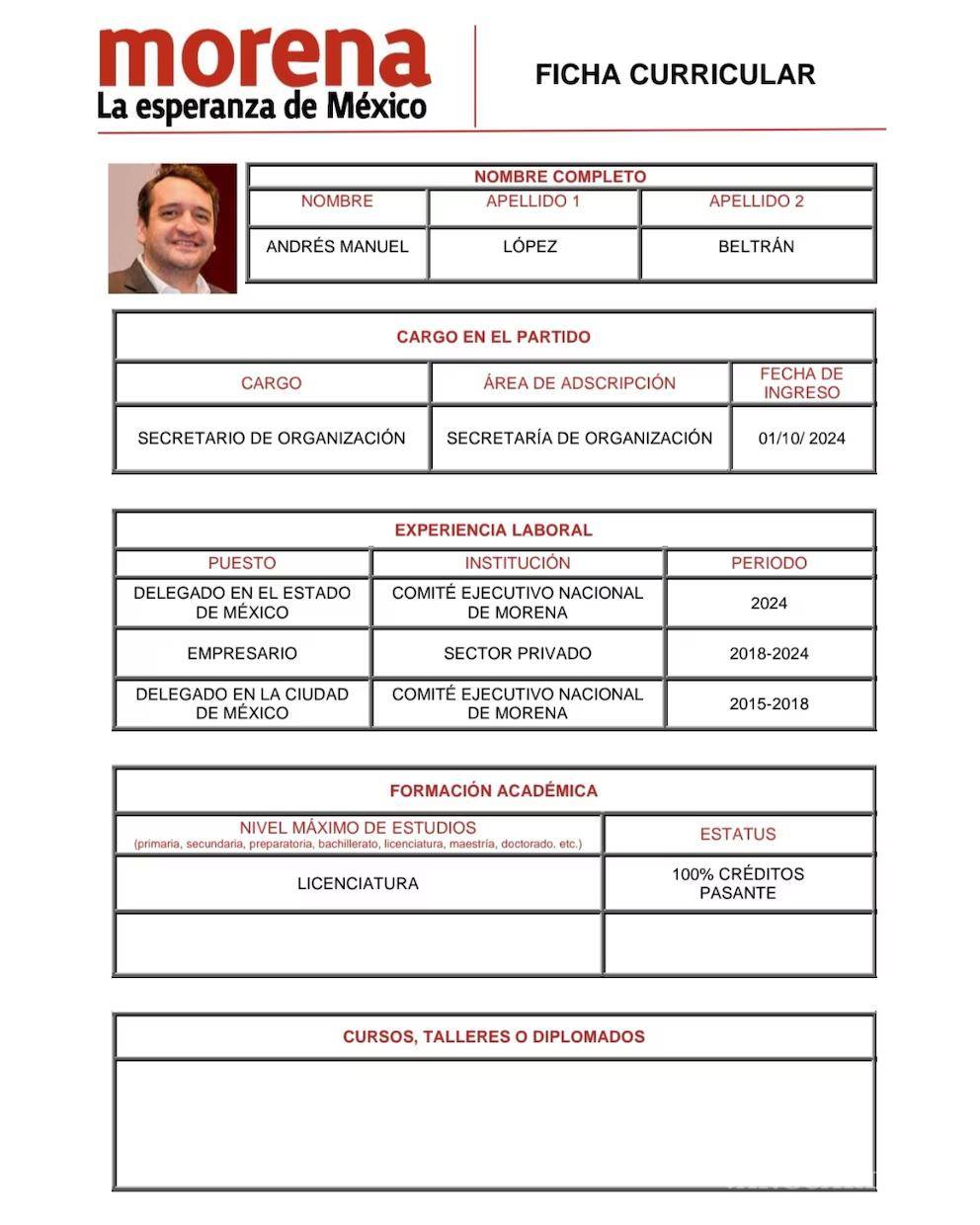 $!Morena exhibe que Andy López Beltrán no tiene título universitario y busca diputación federal en 2027