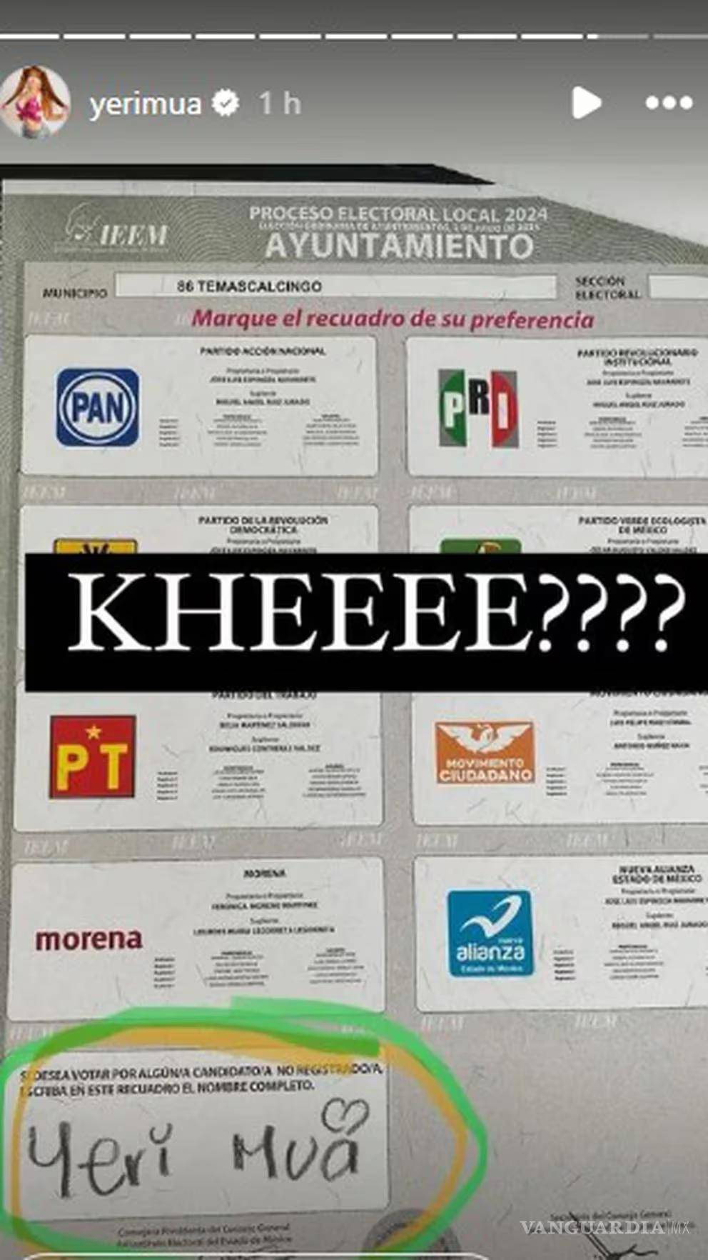 $!¿Yeri Mua presidenta? ¡Traka! Aparece su nombre en boleta
