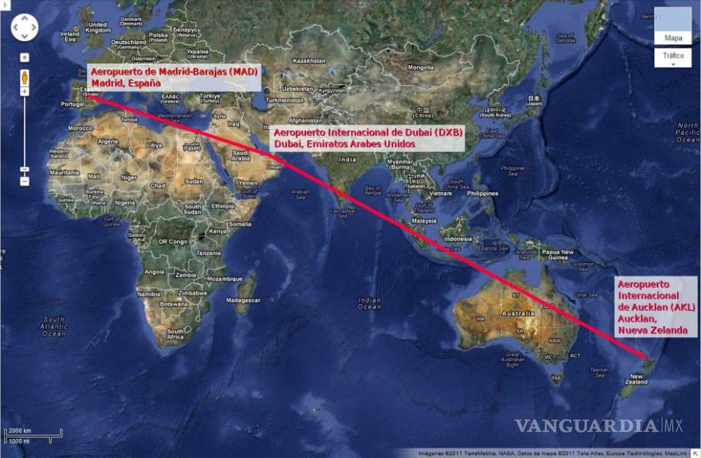 $!14 mil 200 kilómetros y 17 horas es la ruta aérea con mayor distancia