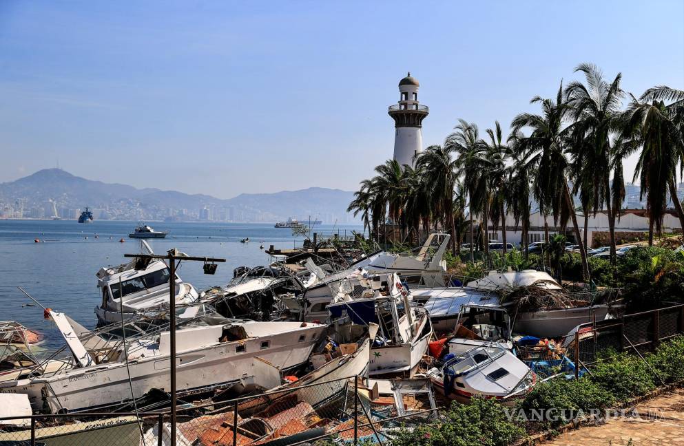 $!Fotografía de una zona afectada tras el paso del huracán ‘Otis’ en Acapulco.