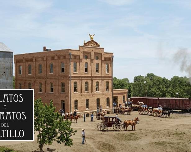 Molinos El Fénix, sigue en pie desde 1885, imagen de 1890. Imagen coloreada con IA.