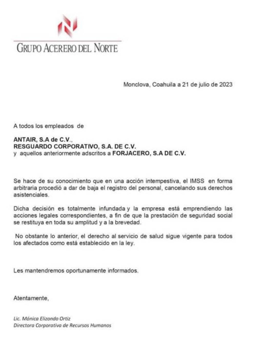 $!IMSS da de baja a cientos de obreros de AHMSA