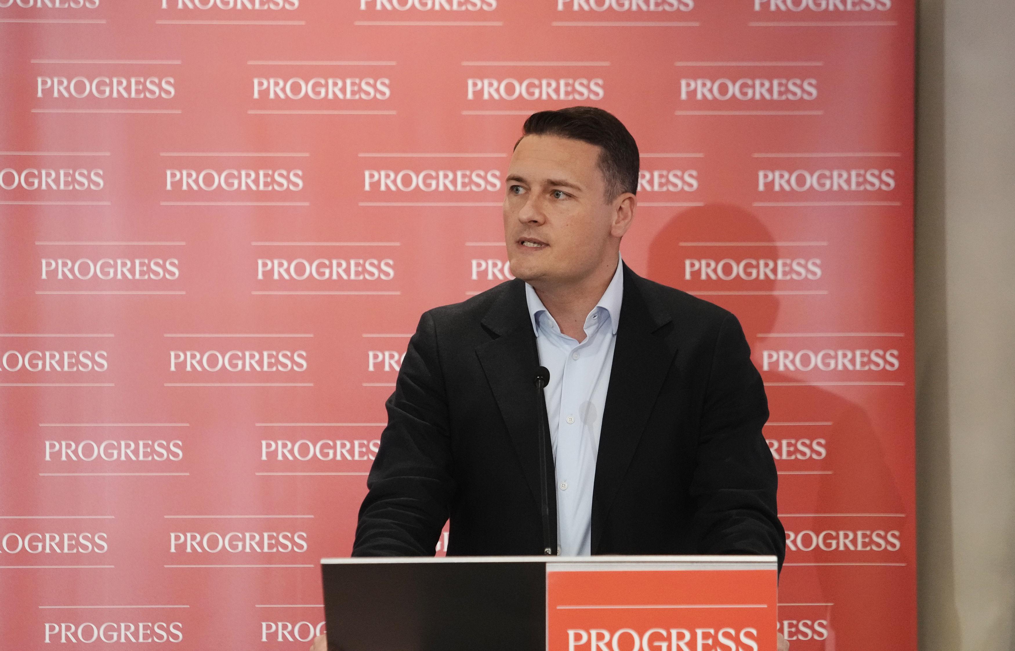 Wes Streeting interviene en la Conferencia Progress celebrada en Convene, Londres.