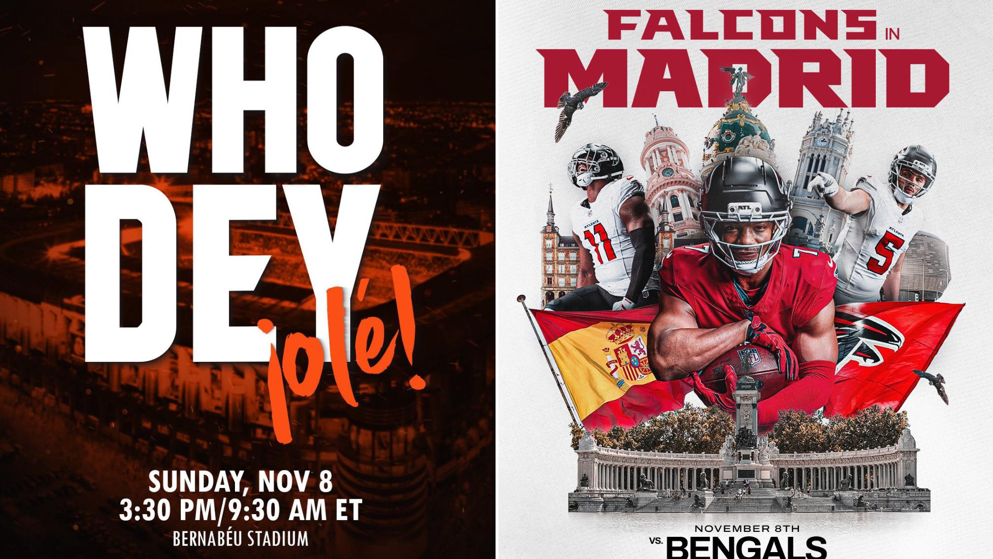 NFL en España: Bengals vs Falcons en el Estadio Santiago Bernabéu; fechas y detalles del anuncio