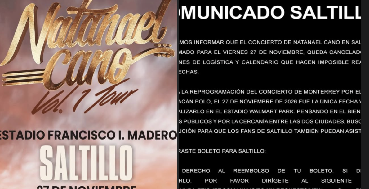 ¡Se cancela! Natanael Cano no cantará en Saltillo