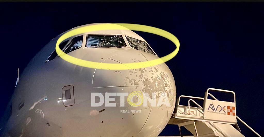 Parabrisas rotos del Volaris 512 y regalo del aeropuerto Del Norte a SEDENA. Noticias en tiempo real