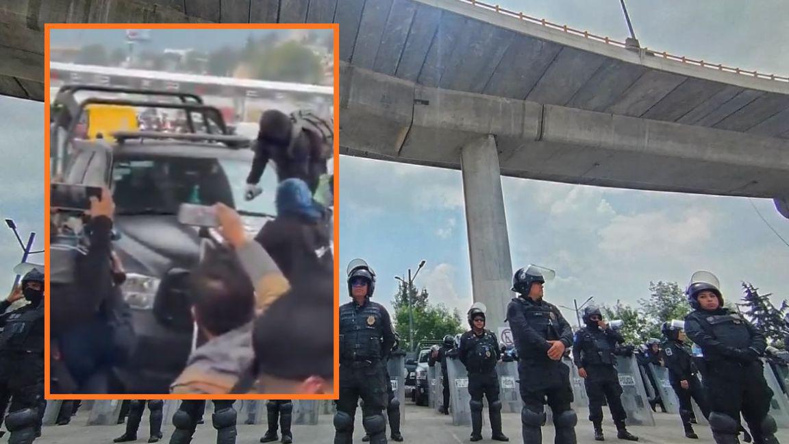 Normalistas y padres de Ayotzinapa mantienen bloqueo en carr