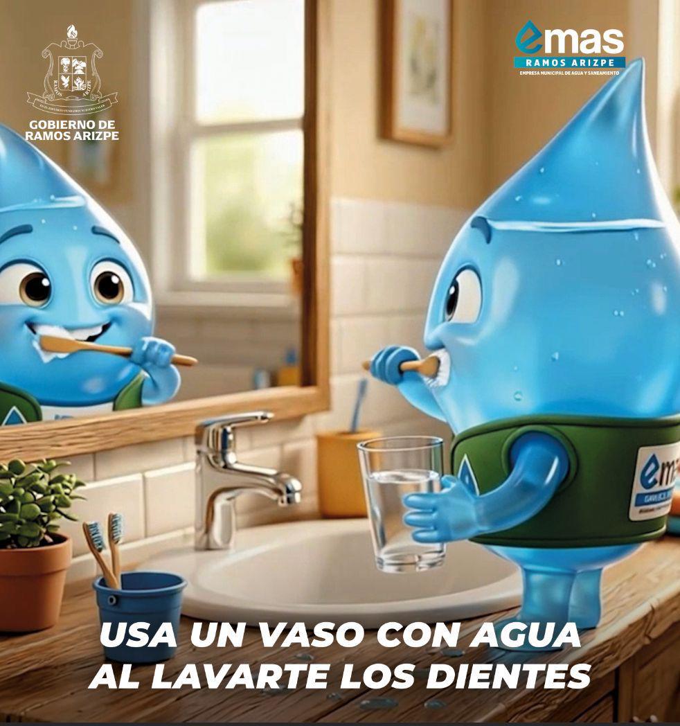 Al lavarte los dientes, hazlo con un vaso y no con la llave abierta.