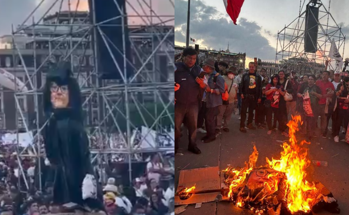 Seguidores de AMLO ‘queman’ a Norma Piña; incendian figura de la ministra tras mitin del 18M. Noticias en tiempo real