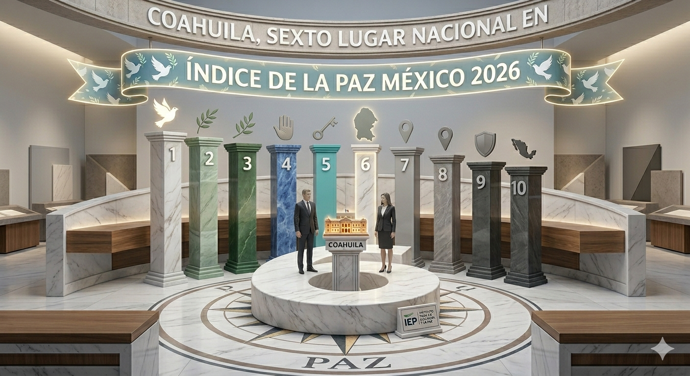 Coahuila, sexto lugar nacional en Índice de la Paz México 2026