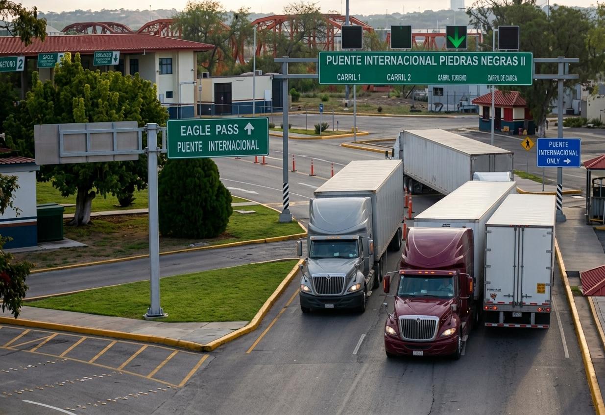 Destraban paso de tráileres en Piedras Negras; reanudan cruces de vacíos