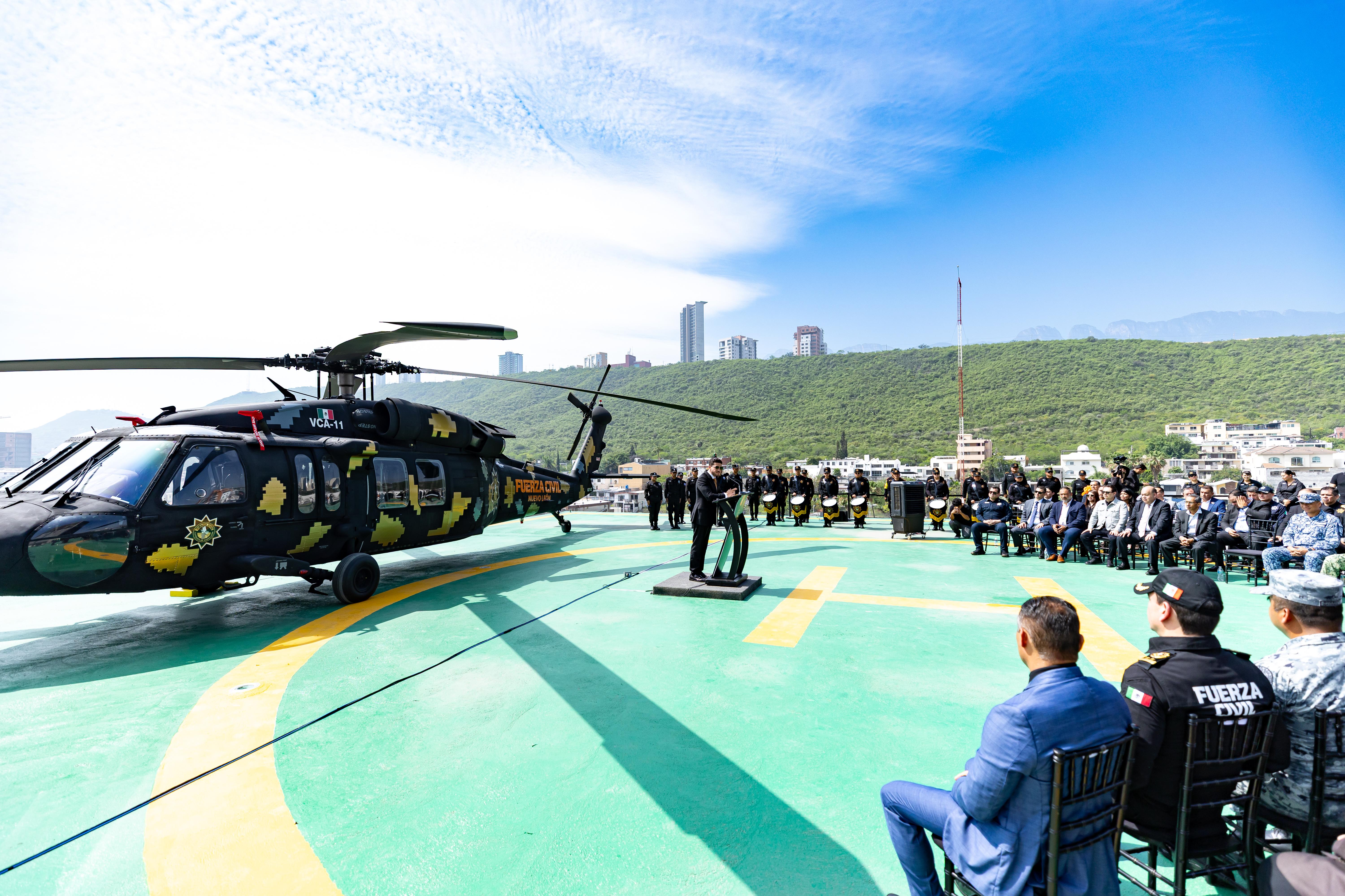Refuerza Nuevo León su seguridad con segunda unidad Black Hawk