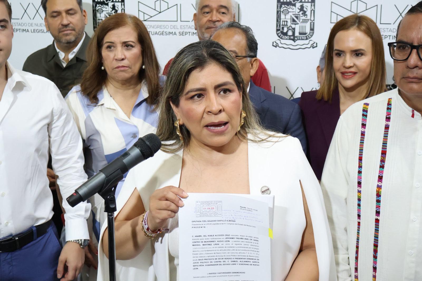 Presenta Morena ante Congreso de NL solicitud de juicio polí