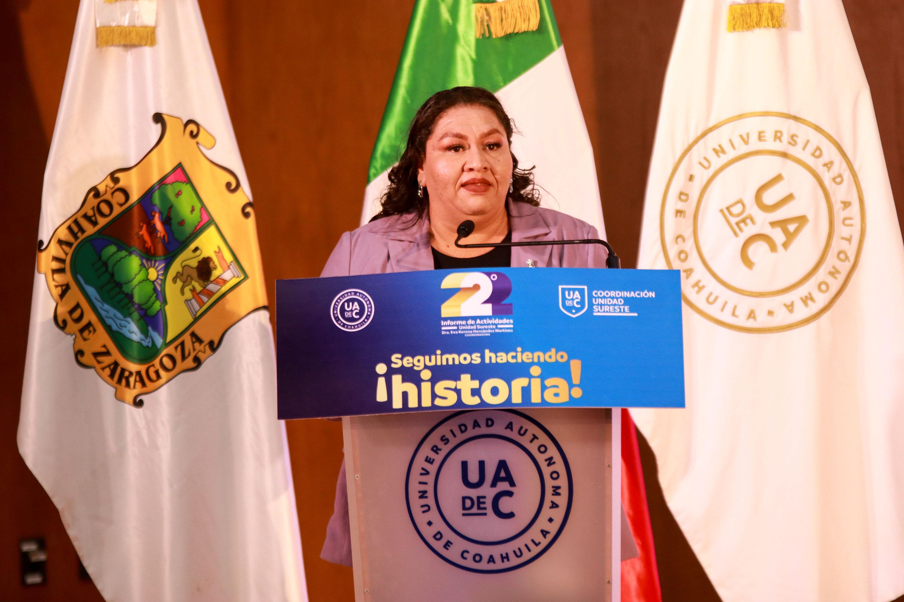 Rinde Eva Kerena Hernández su segundo informe al frente de la Unidad Sureste de la UAdeC
